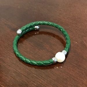 Braided leather bracelet